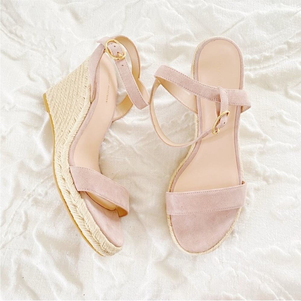 Stuart Weitzman Teddi suede espadrille wedge sandals Size 9.5 - Picture 4 of 13